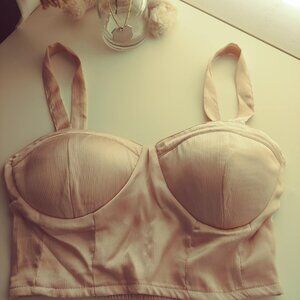 BOG collection club crop top size xs satin NWT